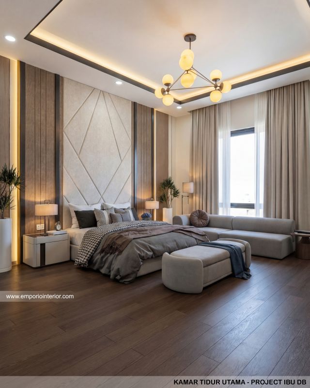 Desain Kamar Tidur Utama Rumah Modern 3 Lantai Ibu DB di Samarinda
