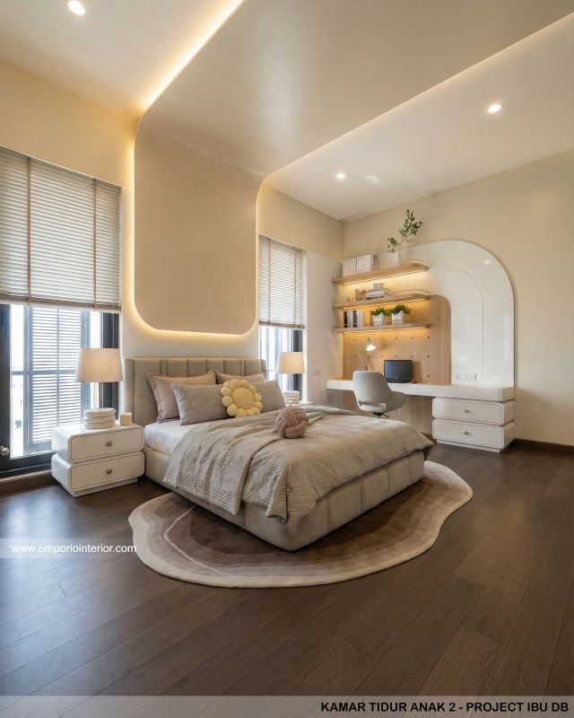 Desain Kamar Tidur Anak 2 Rumah Modern 3 Lantai Ibu DB di Samarinda