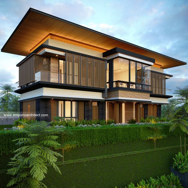 Desain Tampak Samping Rumah Modern 3 Lantai Ibu DB di Samarinda
