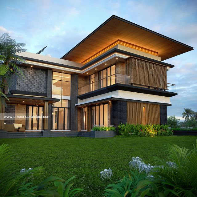 Desain Tampak Belakang Rumah Modern 3 Lantai Ibu DB di Samarinda