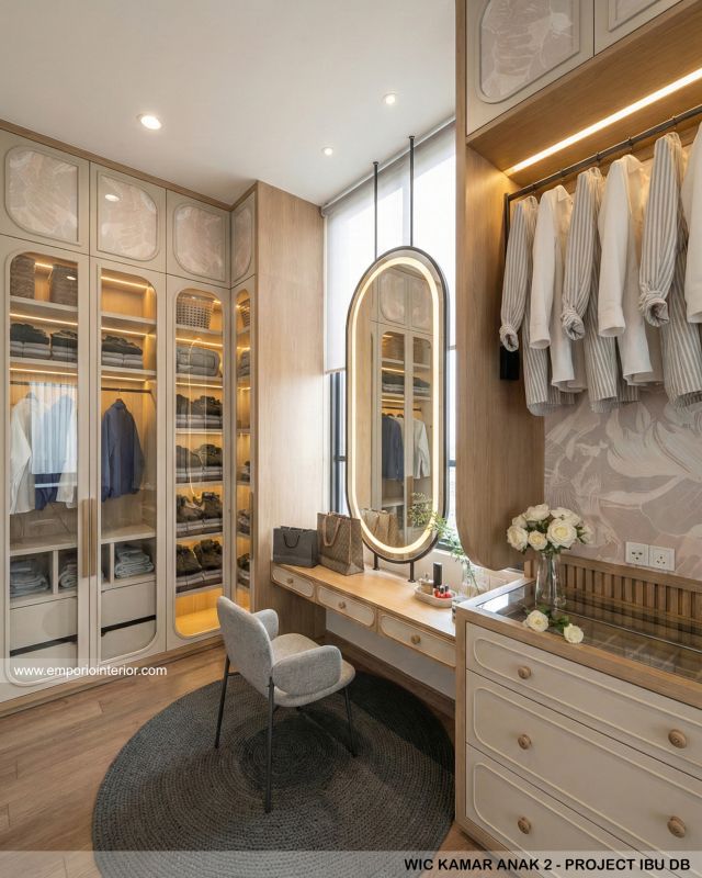 Desain WIC Kamar Tidur Anak 2 Rumah Modern 3 Lantai Ibu DB di Samarinda