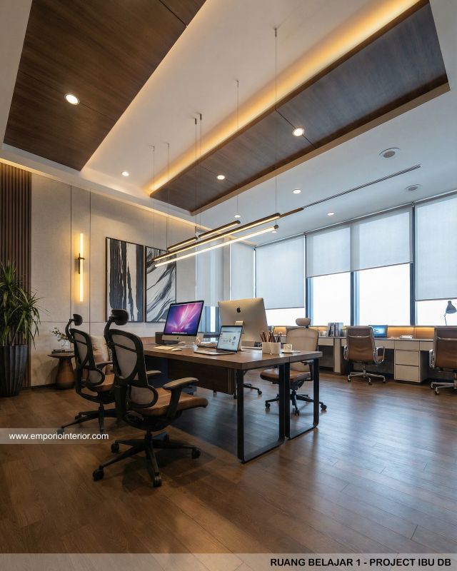 Desain Ruang Belajar 1 Rumah Modern 3 Lantai Ibu DB di Samarinda