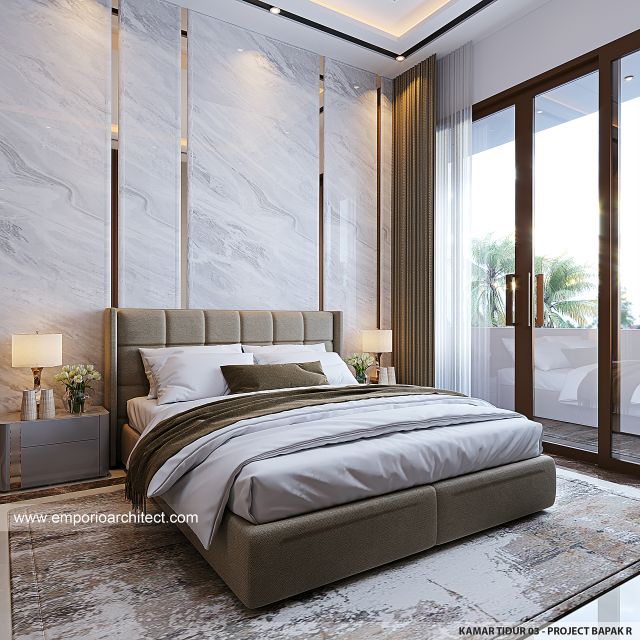 Desain Kamar Tidur 3 Rumah Modern 3 Lantai Bapak R di Bogor