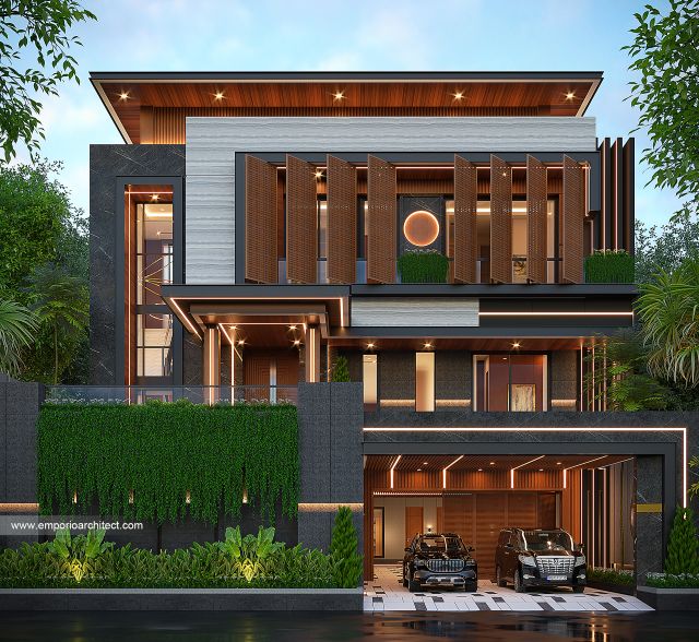 Desain Rumah Modern 3 Lantai Bapak WLL 2107 di  Lippo Cikarang, Bekasi