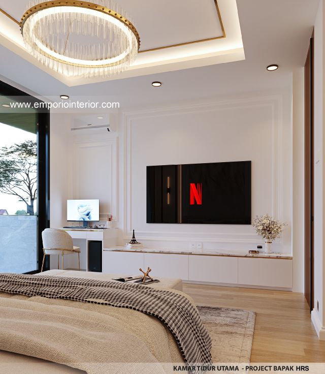 Desain Kamar Tidur Utama Rumah Modern 3 Lantai Bapak HRS di Medan