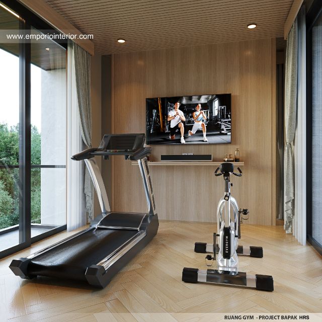 Desain Ruang Gym Rumah Modern 3 Lantai Bapak HRS di Medan