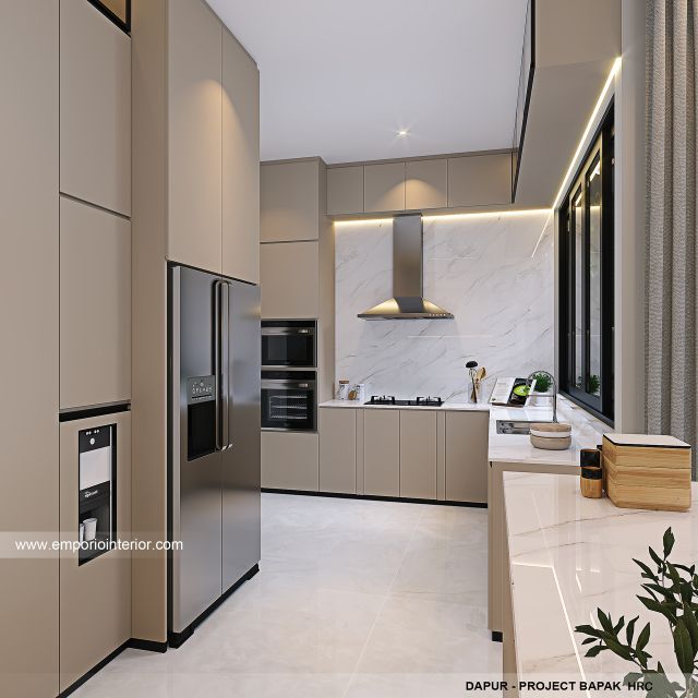 Desain Dapur Rumah Modern 3 Lantai Bapak HRC di Jakarta