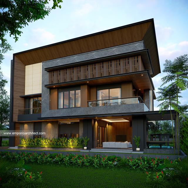 Desain Tampak Belakang Rumah Modern 3 Lantai Bapak EFN di Cibubur, Jakarta Timur