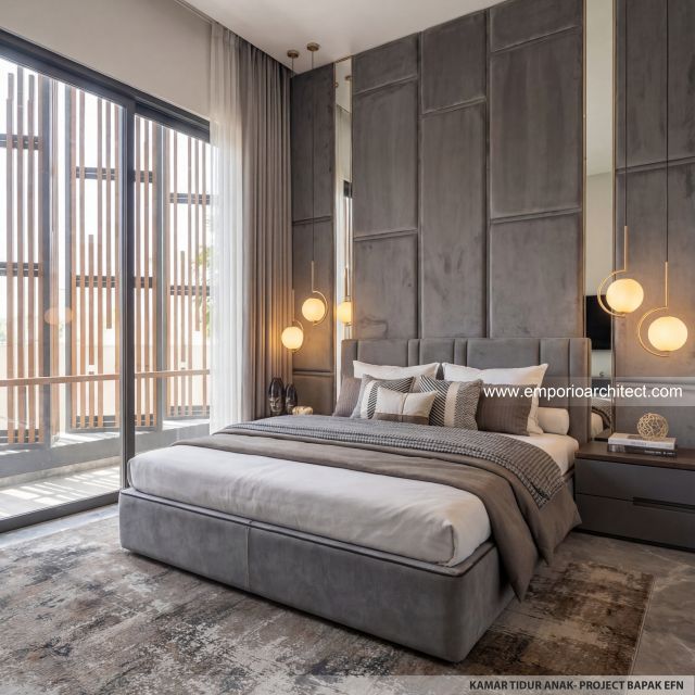 Desain Kamar Tidur Anak Rumah Modern 3 Lantai Bapak EFN di Cibubur, Jakarta Timur