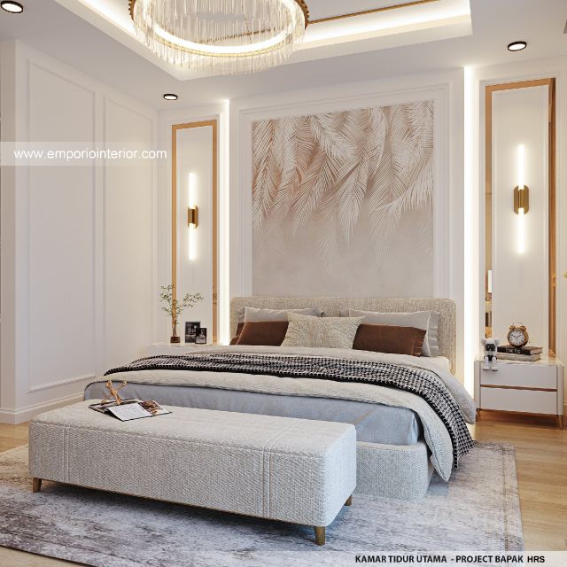 Desain Kamar Tidur Utama Rumah Modern 3 Lantai Bapak HRS II di Medan