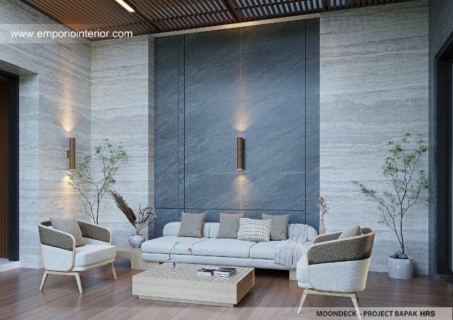 Desain Moondeck Rumah Modern 3 Lantai Bapak HRS II di Medan