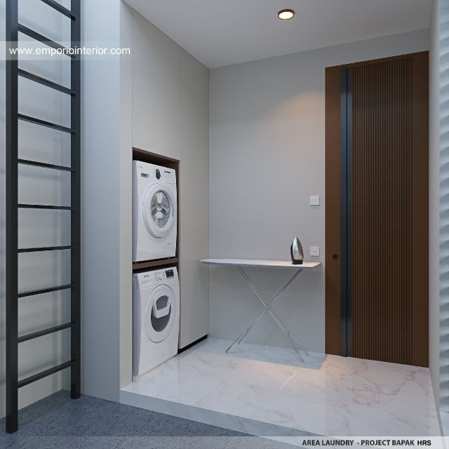 Desain Laundry Rumah Modern 3 Lantai Bapak HRS II di Medan