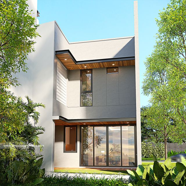 Desain Tampak Belakang Rumah Modern 3 Lantai Bapak ISD di Kemang, Jakarta Selatan