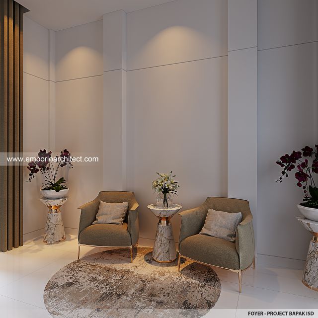 Desain Foyer Rumah Modern 3 Lantai Bapak ISD di Kemang, Jakarta Selatan