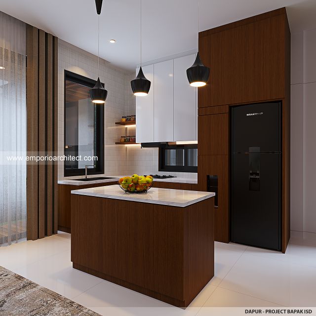Desain Dapur Rumah Modern 3 Lantai Bapak ISD di Kemang, Jakarta Selatan