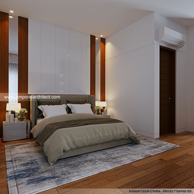 Desain Kamar Tidur Utama Rumah Modern 3 Lantai Bapak ISD di Kemang, Jakarta Selatan
