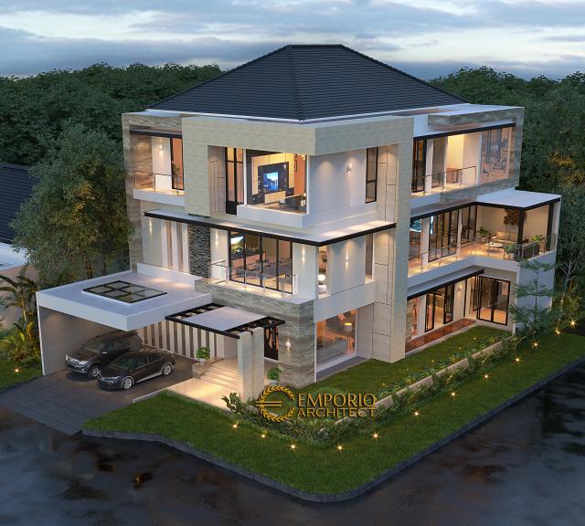 Desain Master Plan Rumah Modern 3 Lantai Bapak WJA di PIK, Jakarta