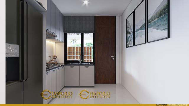 Desain Dapur Kotor Rumah Modern 3 Lantai Bapak Supandi di Jakarta