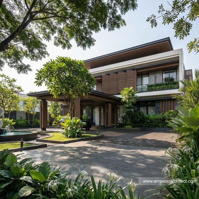 Desain Tampak Depan 3 Rumah Modern 3 Lantai Ibu NVA di Magetan, Jawa Timur