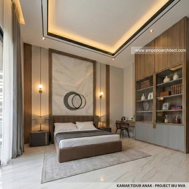 Desain Kamar Tidur Anak Rumah Modern 3 Lantai Ibu NVA di Magetan, Jawa Timur