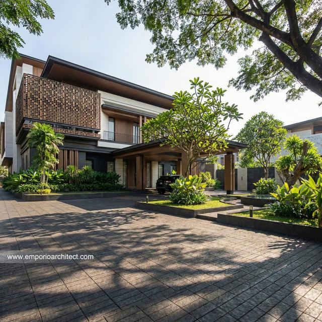 Desain Tampak Depan 2 Rumah Modern 3 Lantai Ibu NVA di Magetan, Jawa Timur