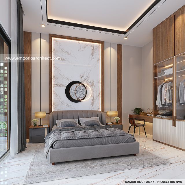 Desain Kamar Tidur Anak Rumah Modern 3 Lantai Ibu NVA di Magetan, Jawa Timur