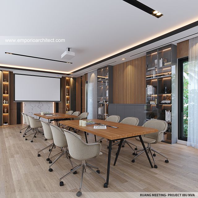 Desain Ruang Meeting Rumah Modern 3 Lantai Ibu NVA di Magetan, Jawa Timur