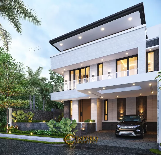 Desain Rumah Modern 3 Lantai Bapak Juliawan di Kendari, Sulawesi Tenggara - Tampak Depan