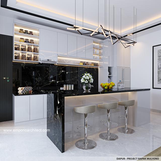 Desain Dapur Rumah Modern 3 Lantai Bapak MLN di Jakarta Barat