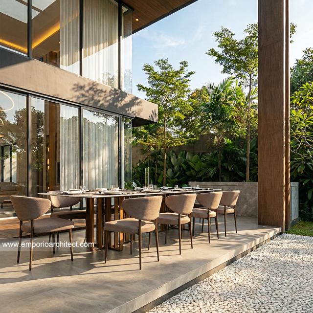 Desain Tampak Detail Samping Rumah Modern 3 Lantai Bapak HMD di Kalimantan Selatan