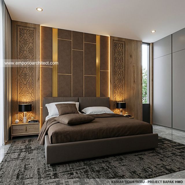 Desain Kamar Tidur Tamu Rumah Modern 3 Lantai Bapak HMD di Kalimantan Selatan