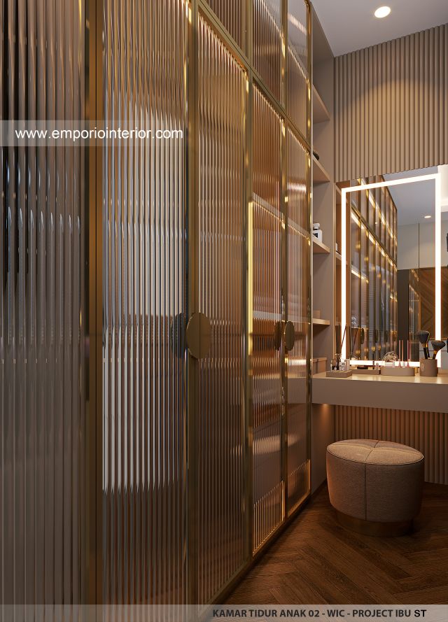 Desain WIC Kamar Tidur Anak 2 Rumah Modern 3 Lantai Ibu ST (Prastria House) di Mojokerto