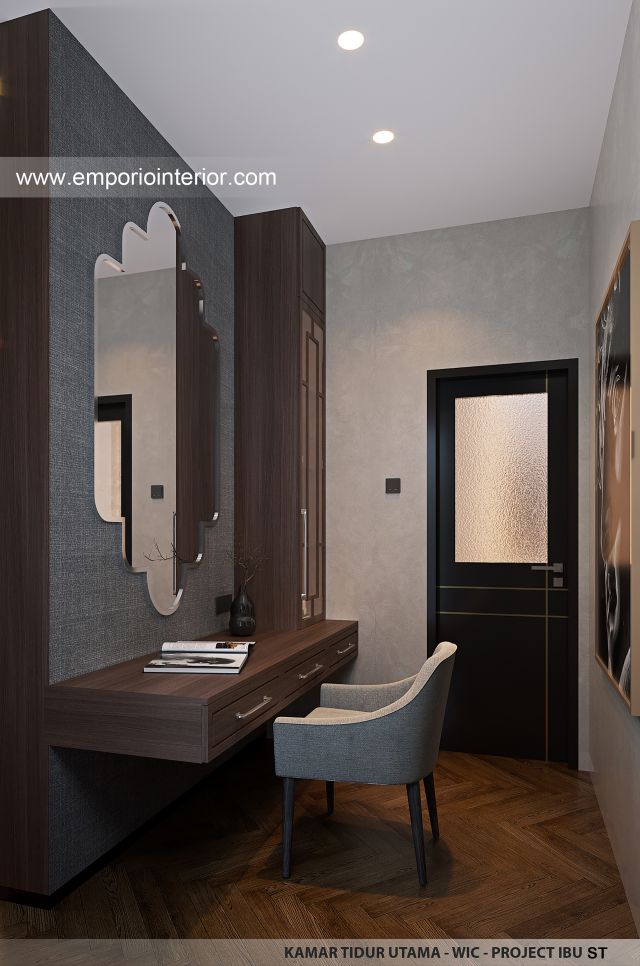 Desain WIC Kamar Tidur Utama Rumah Modern 3 Lantai Ibu ST (Prastria House) di Mojokerto