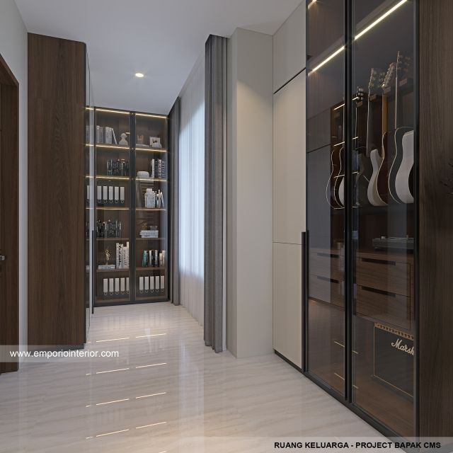 Desain Ruang Keluarga Rumah Modern 3 Lantai Bapak CMS di Jakarta Timur