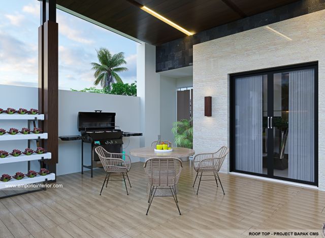 Desain Rooftop Rumah Modern 3 Lantai Bapak CMS di Jakarta Timur