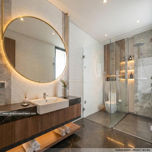 Desain Kamar Mandi Rumah Modern 3 Lantai Ibu BLL di Jakarta Selatan