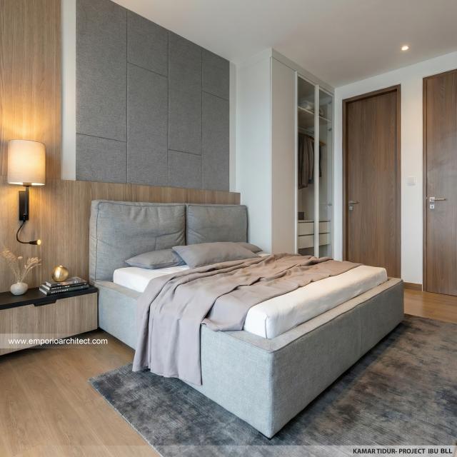 Desain Kamar Tidur Rumah Modern 3 Lantai Ibu BLL di Jakarta Selatan