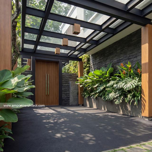 Desain Tampak Detail Depan 4 Rumah Modern 3 Lantai Bapak FNN di Timor Leste