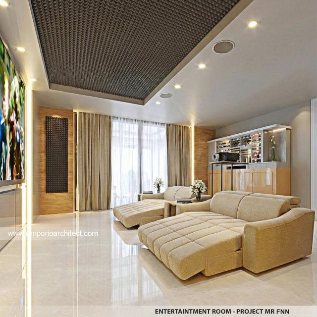 Desain Ruang Entertainment Rumah Modern 3 Lantai Bapak FNN di Timor Leste