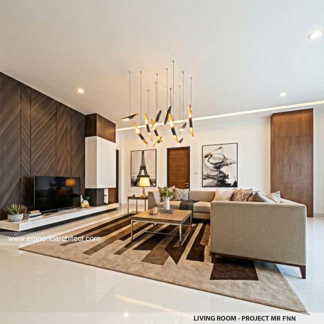 Desain Ruang Keluarga Rumah Modern 3 Lantai Bapak FNN di Timor Leste