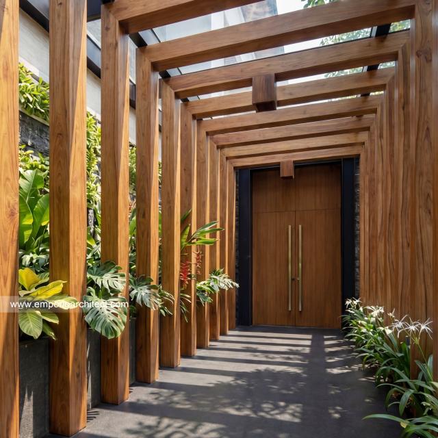 Desain Tampak Detail Belakang 4 Rumah Modern 3 Lantai Bapak FNN di Timor Leste