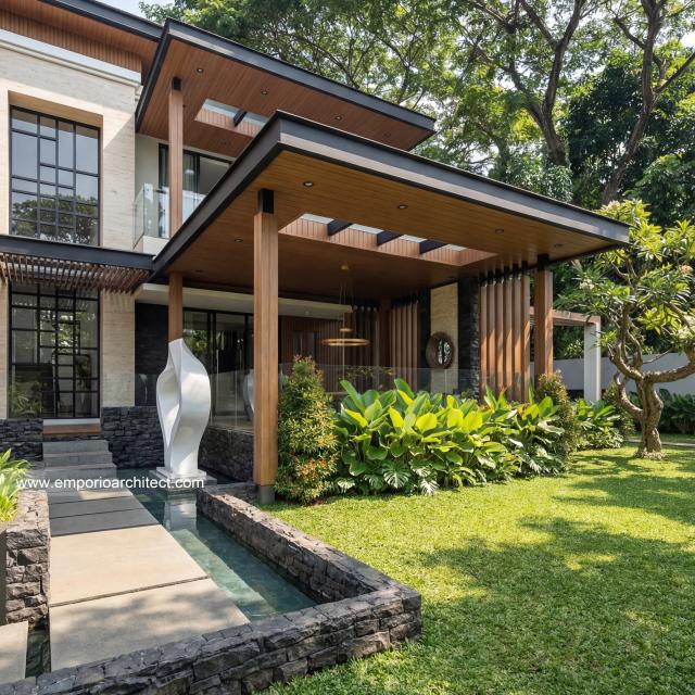 Desain Tampak Detail Belakang Rumah Modern 3 Lantai Bapak FNN di Timor Leste