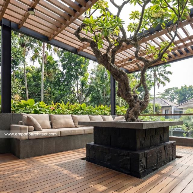 Desain Tampak Balkon Rumah Modern 3 Lantai Bapak FNN di Timor Leste
