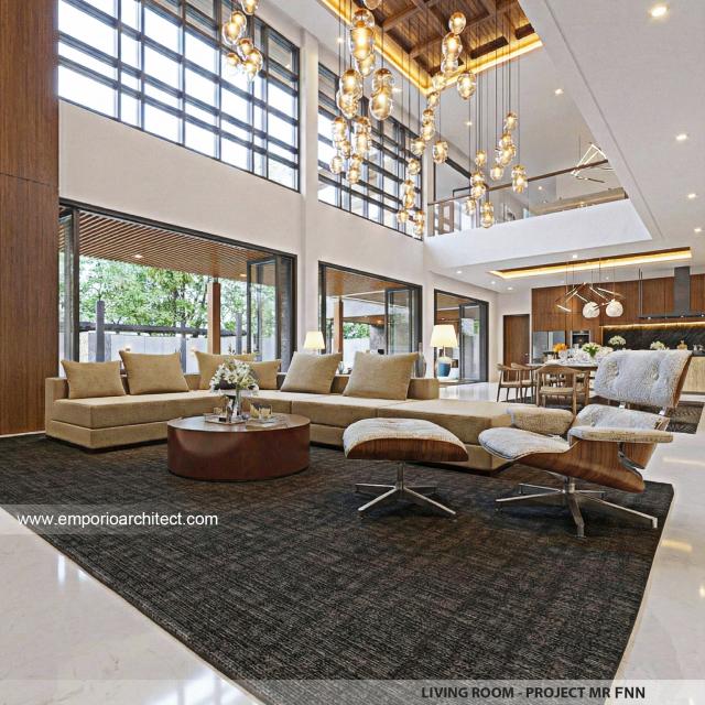 Desain Ruang Keluarga Rumah Modern 3 Lantai Bapak FNN di Timor Leste