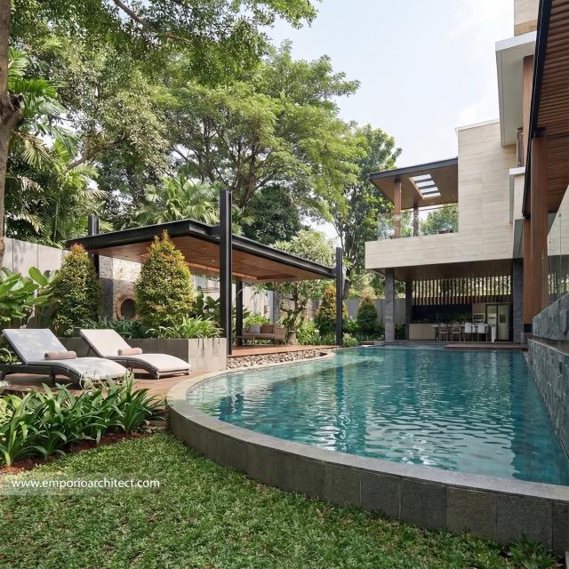 Desain Tampak Detail Belakang 2 Rumah Modern 3 Lantai Bapak FNN di Timor Leste