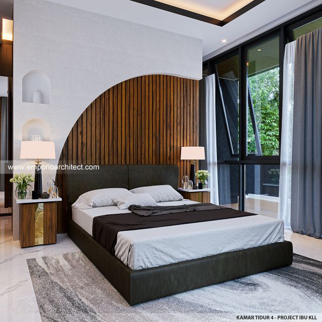Desain Kamar Tidur 4 Rumah Modern 3 Lantai Ibu KLL di Bandung