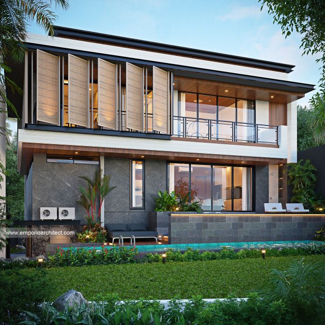 Desain Tampak Belakang Rumah Modern 3 Lantai Bapak JKP di Bandung