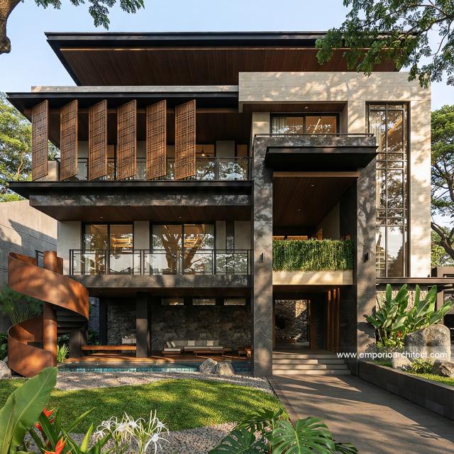 Desain Rumah Modern 3 Lantai Bapak JKP 2280 di  Bandung