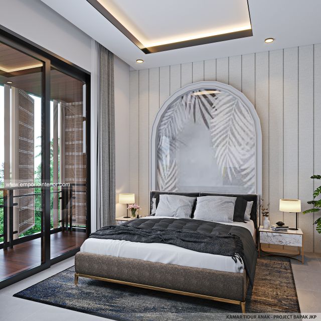 Desain Kamar Tidur Anak Rumah Modern 3 Lantai Bapak JKP di Bandung