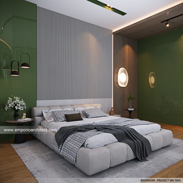 Desain Kamar Tidur Rumah Modern 3 Lantai Ibu SDG di Jakarta Timur